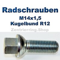 Radschrauben M14x1,5 mit Kugelbund R12