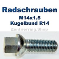 Radschrauben M14x1,5 mit Kugelbund R14