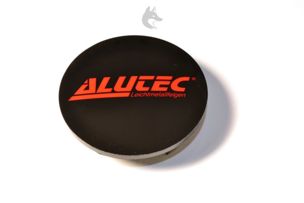 Alutec Nabenkappe N50 - Ikenu - schwarz glänzend - Logo rot